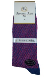 Erkek Petrol Desenli Dikişsiz Çorap - Bamuta